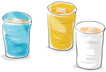 3人分のオレンジジュース のイラスト素材 かな絵箱