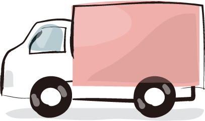 ピンクのトラック のイラスト素材 かな絵箱