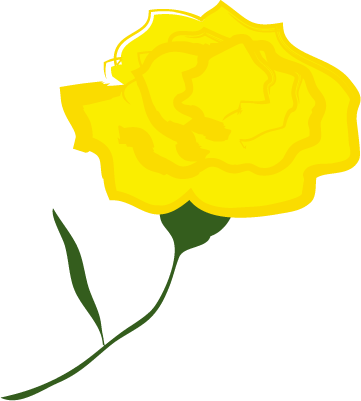 一輪の黄色いバラ のイラスト素材 かな絵箱